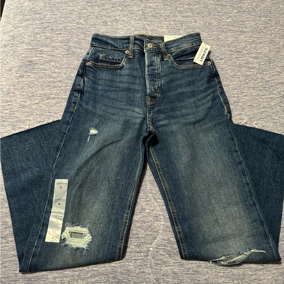 Old Navy Dark Blue Distressed Jeans 0 - Picture 3 of 4